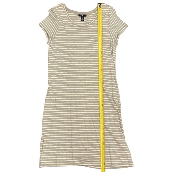 GAP Grey White Stripe‎ T Shirt Knit Dress Short Sleeve Size Small - Picture 1 of 3